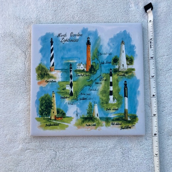 Lighthouse Trivet Tile Coaster Ronald Williams North Carolina - Picture 4 of 6